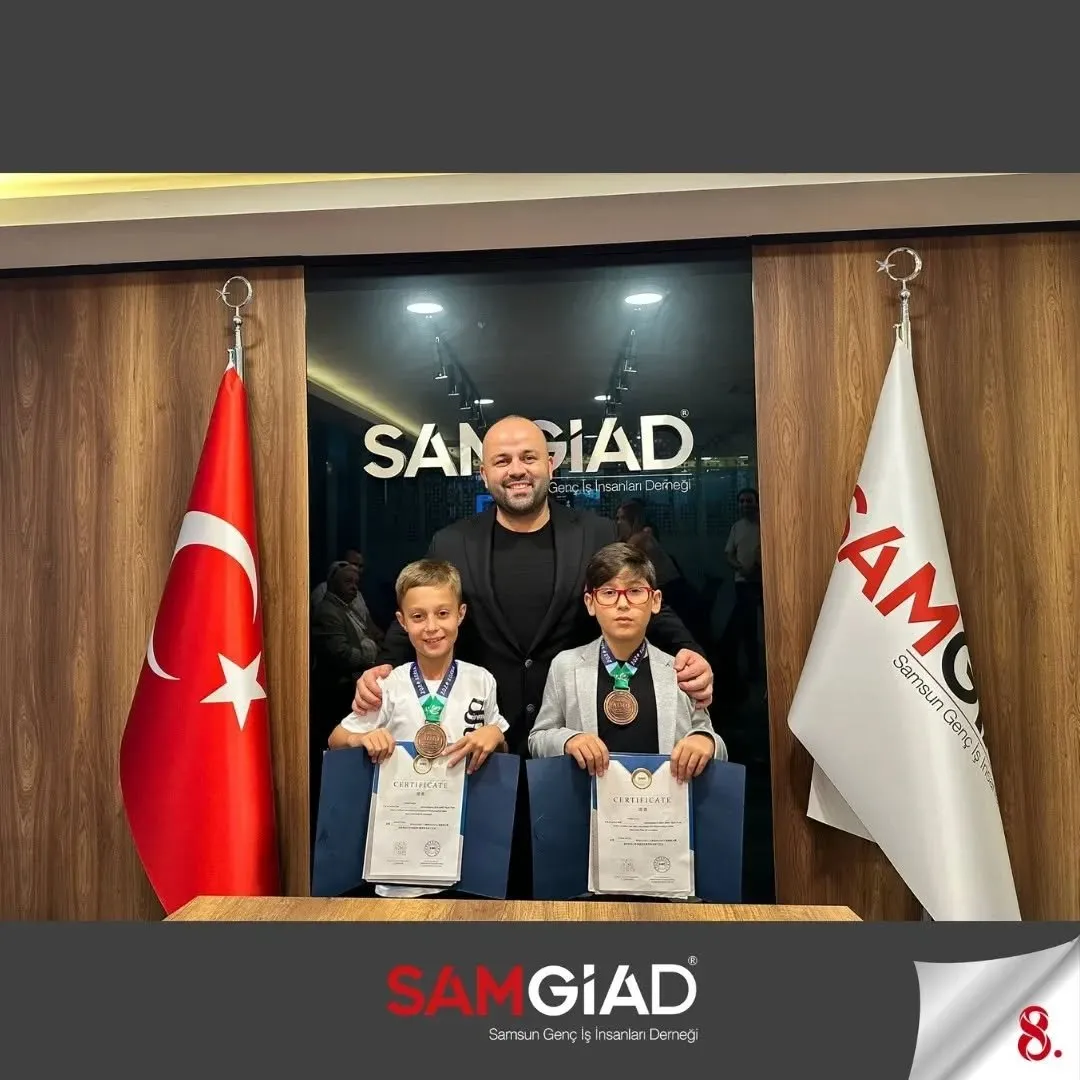 Olimpiyat üçüncüsü öğrencilerden SAMGİAD'a teşekkür ziyareti